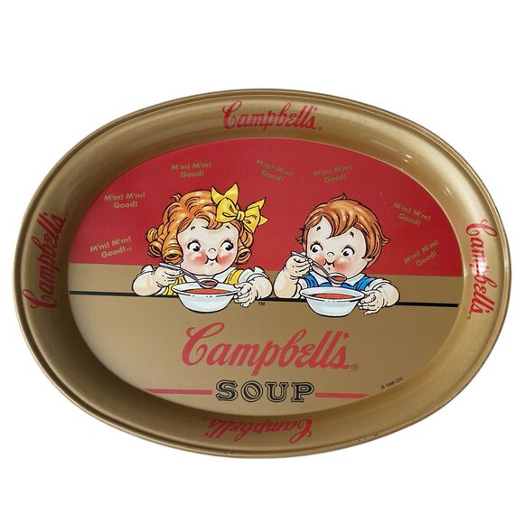 1998 Campbell’s Soup Oval Metal Serving Tray 11" Vintage Kitchen Advertising - Picture 2 of 4